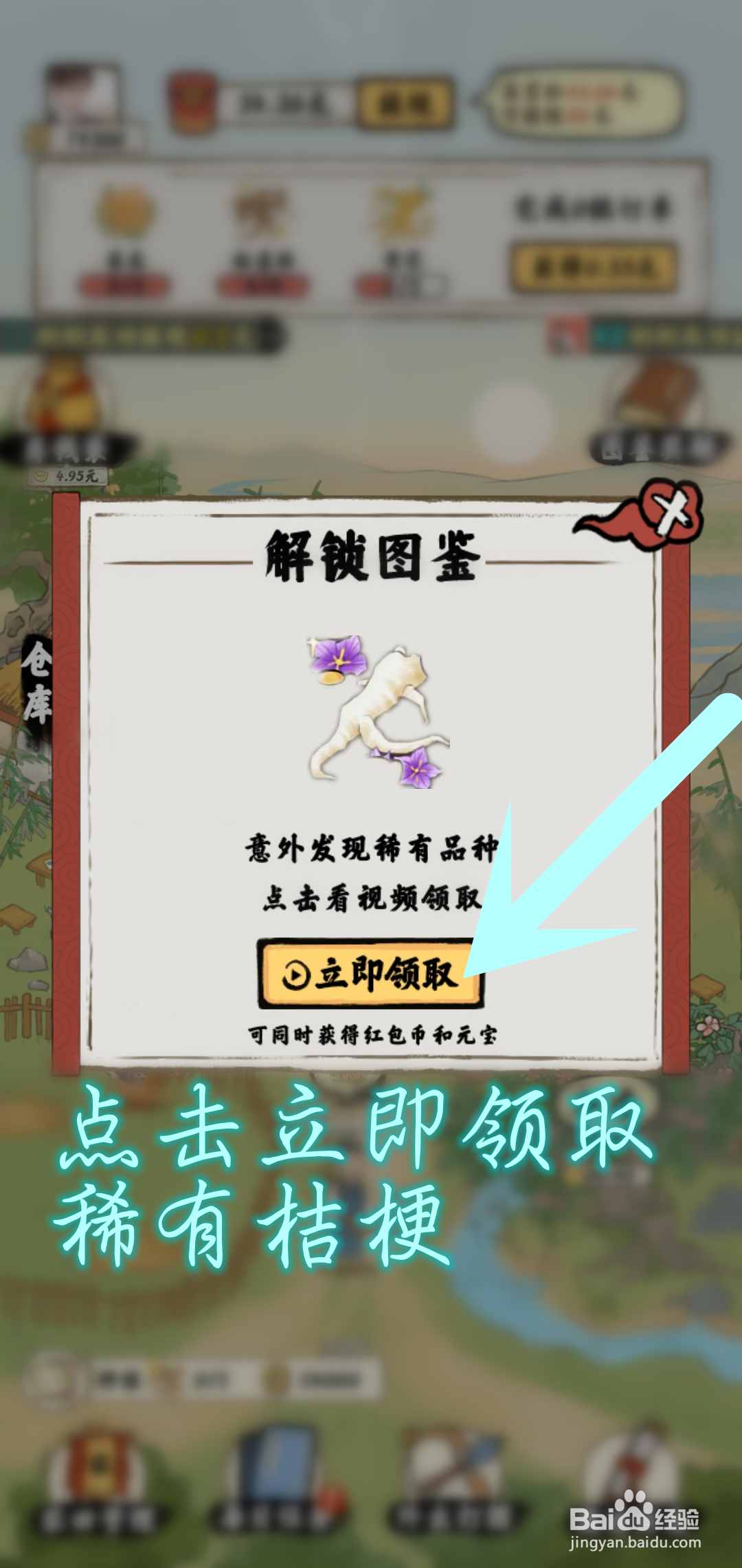 南山小院游戏怎么领稀有桔梗