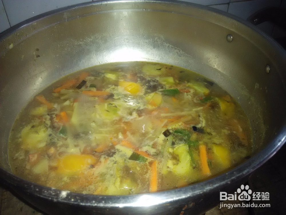 爆香紫菜土豆黄柿子汤