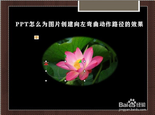 ppt怎么为图片创建向左弯曲动作路径的效果