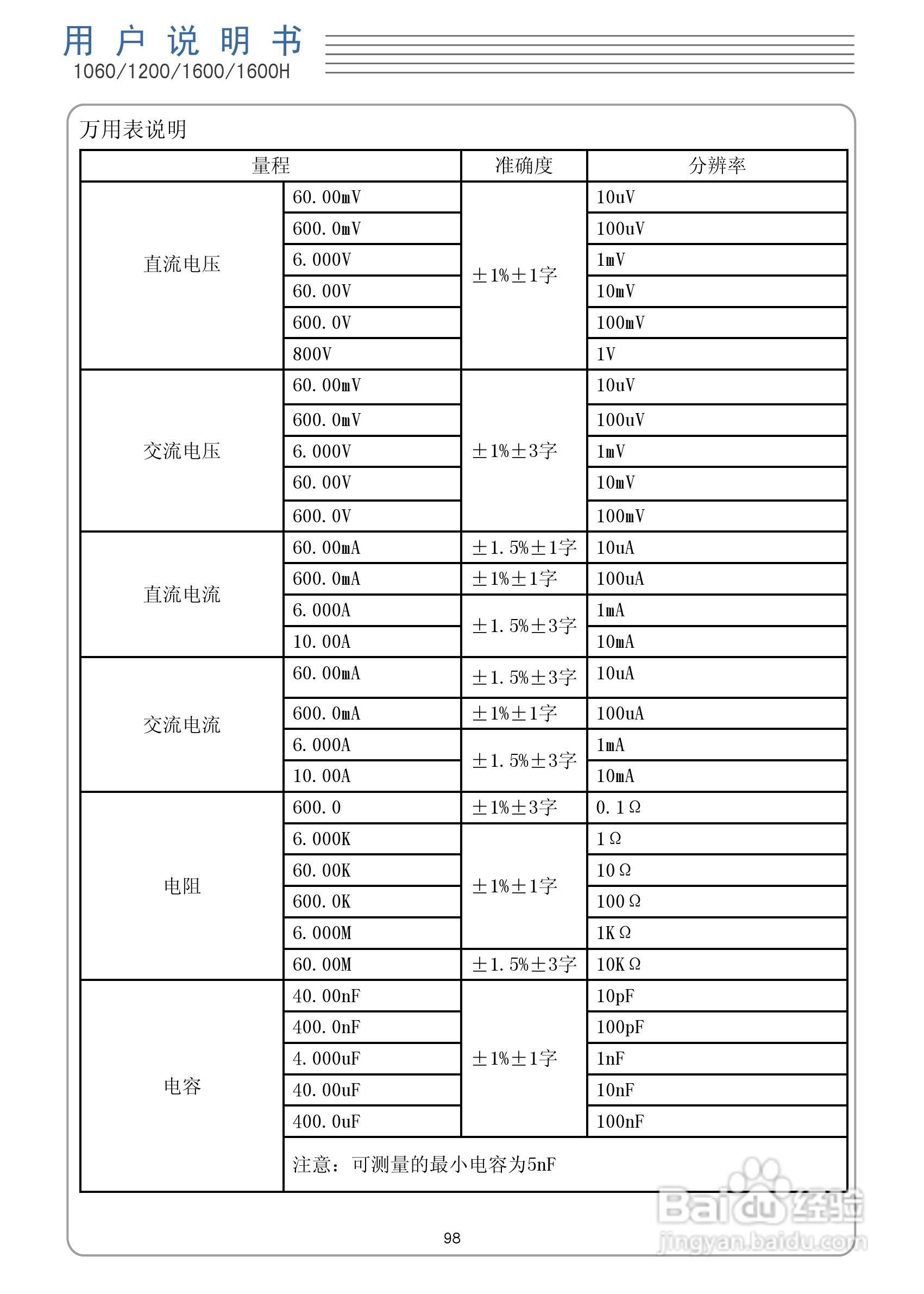 DSO1200手持示波表/数字存储示波器/万用表使用说明书:[10]