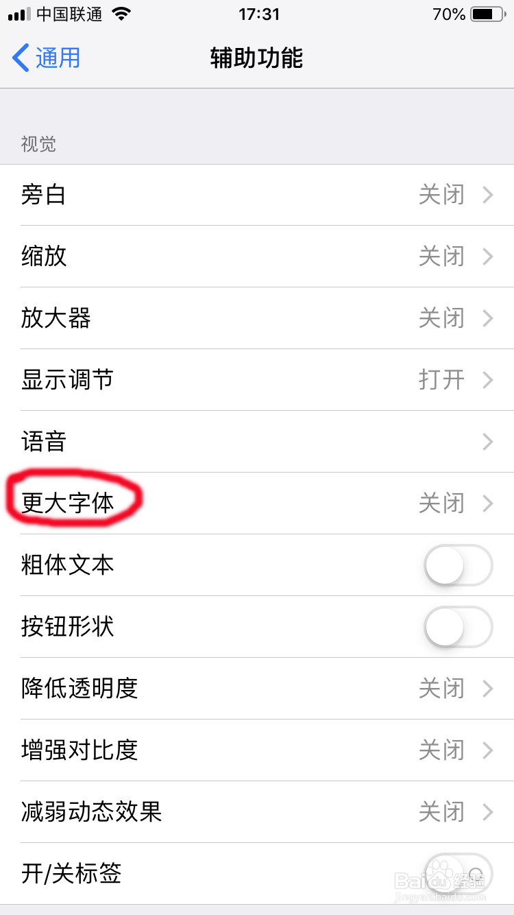 苹果手机怎样调整字体大小