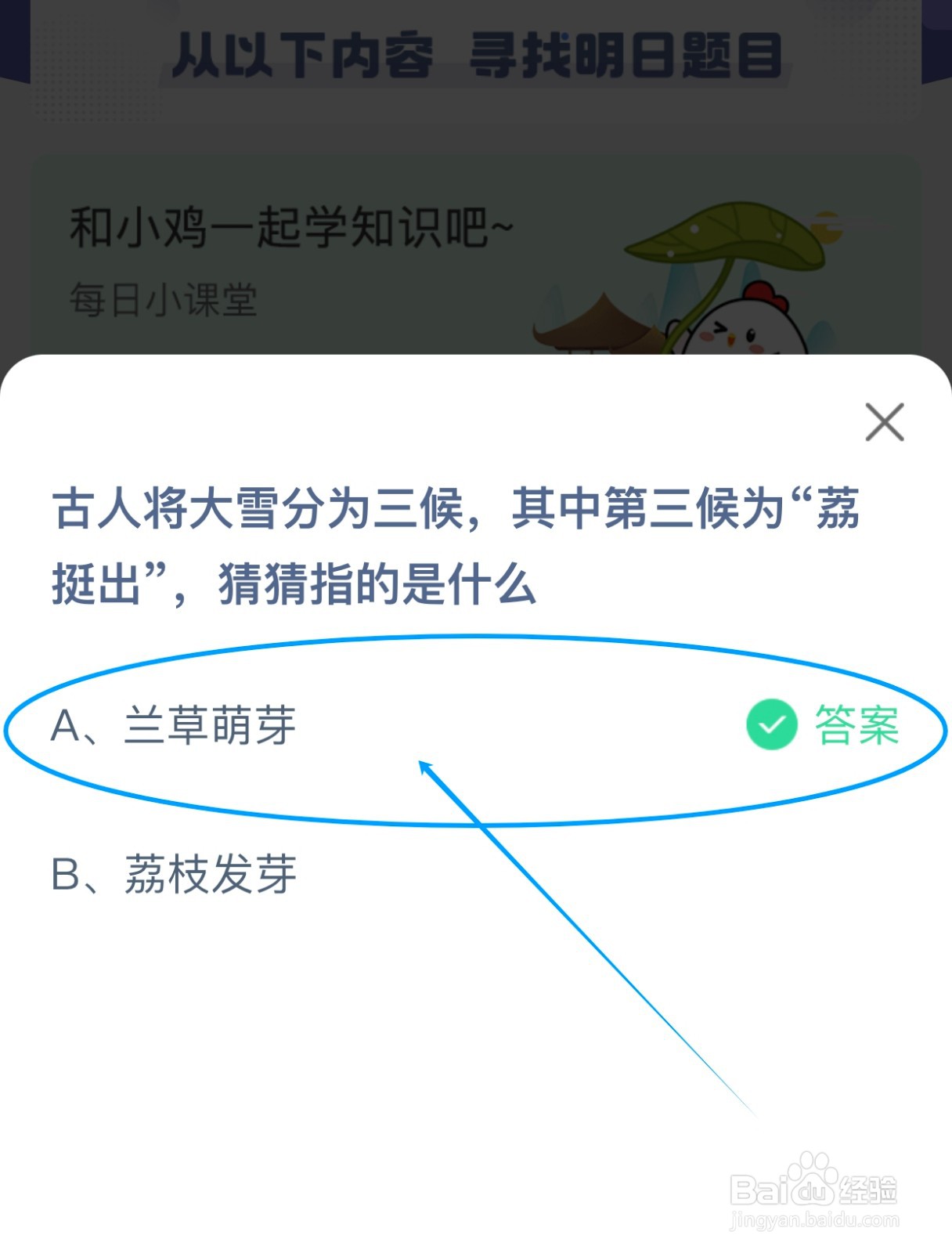 古人说的大雪的第三候“荔挺出”指的是什么？