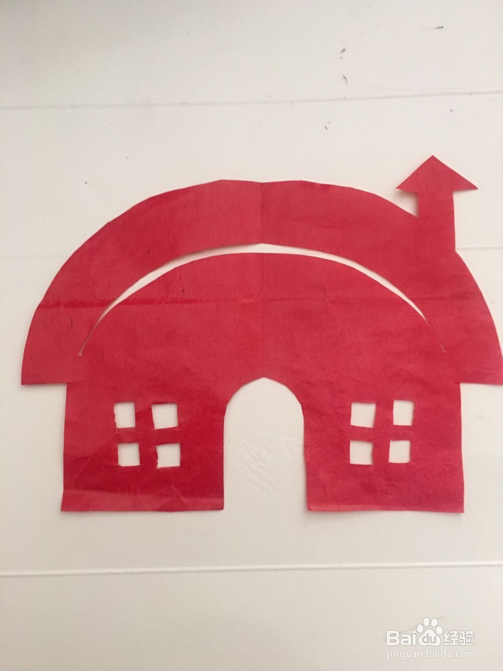 幼儿剪纸 怎样用彩纸裁剪一栋漂亮的小红房子