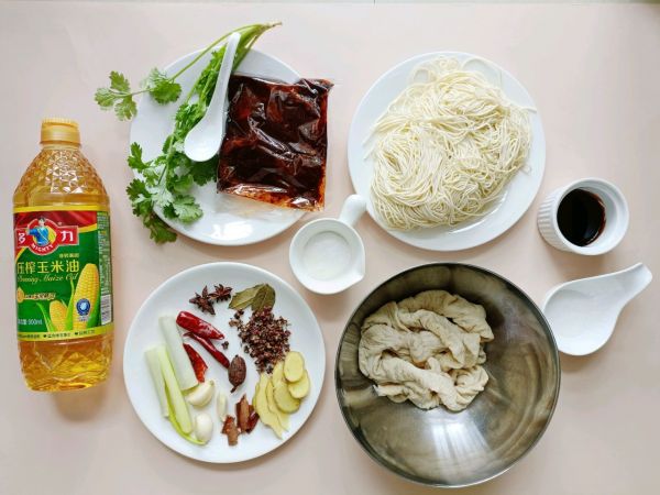 家常红烧肥肠面