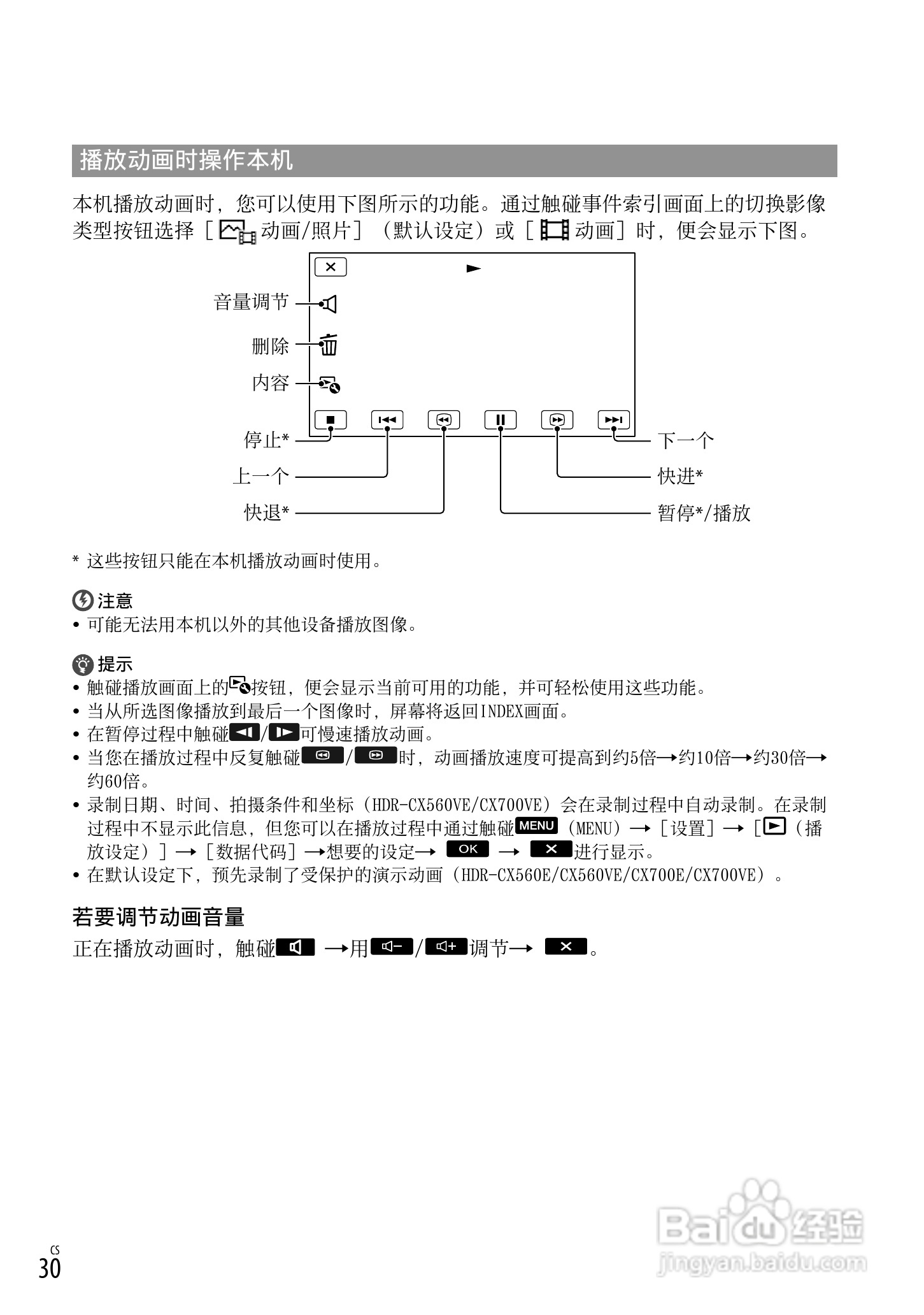 索尼HDR-CX560E数码相机使用说明书:[3]