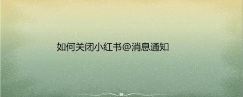 如何关闭小红书@消息通知