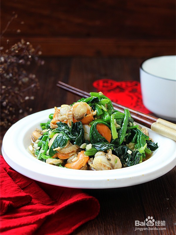 菠菜拌扇贝做法