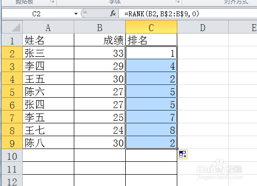 Excel中怎么对数据排名？RANK排名