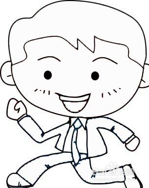 开心的帅气叔叔的简笔画