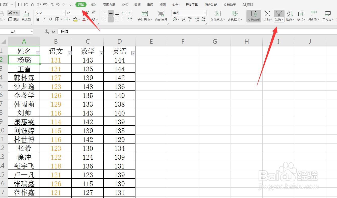 Excel/WPS表格怎么对表格按姓名个数筛选?