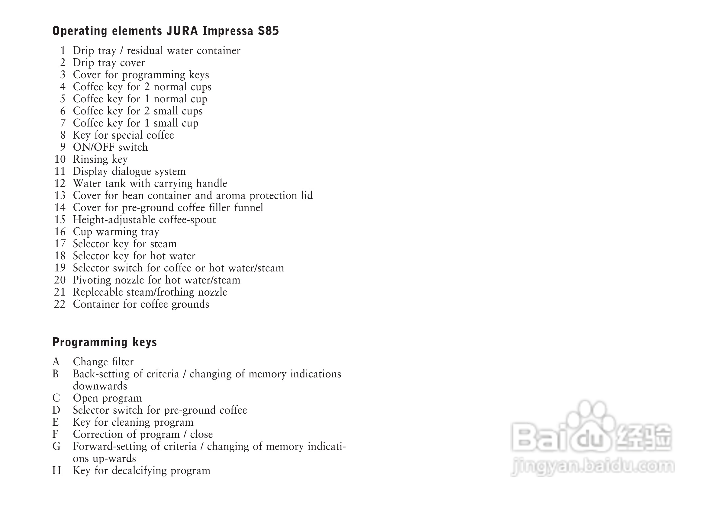JURA IMPRESSA S85咖啡机使用手册:[1]
