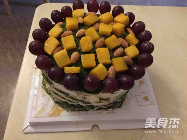 芒果榴莲抹茶千层糕