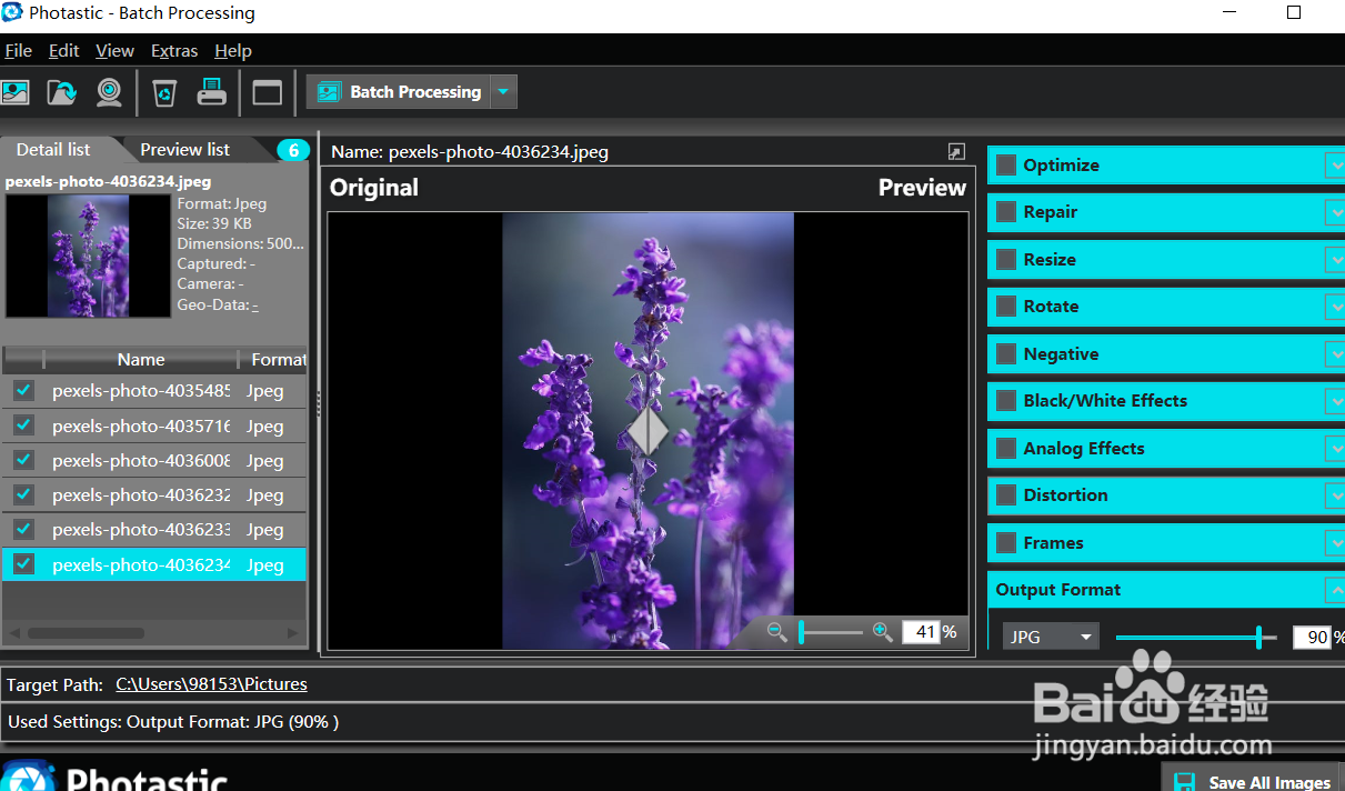 怎样用phototastic调节图片的尺寸？