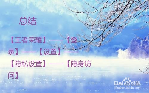 王者荣耀中怎么访问别人的个人主页不会被知道？