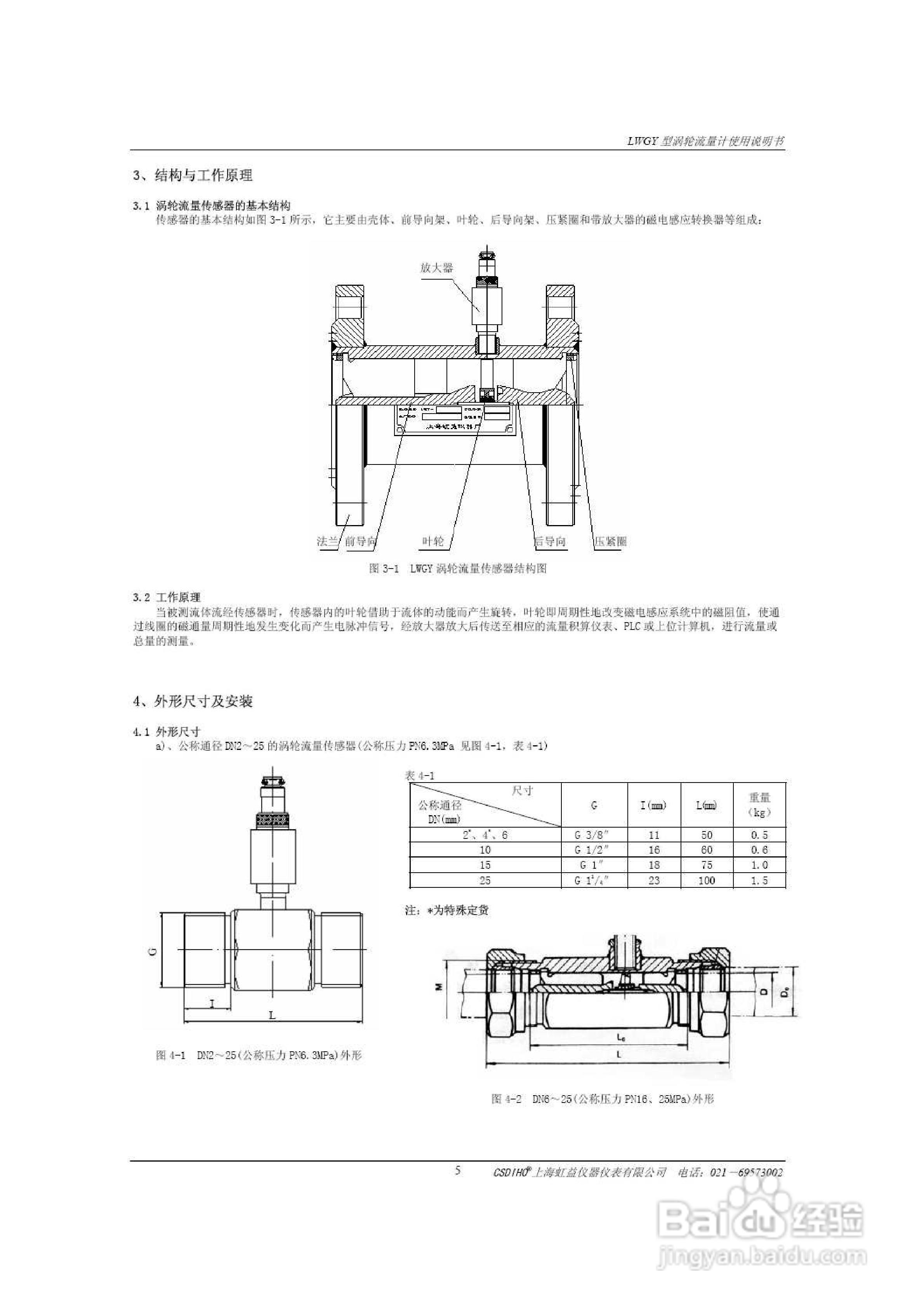 LWGY液体涡轮流量计说明书