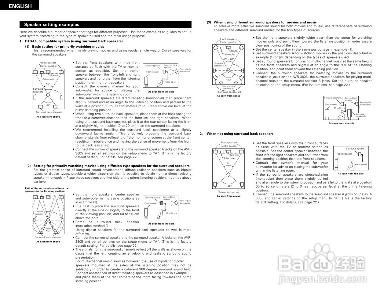 DENON AVR-3805收音环绕扩音机操作说明书:[3]