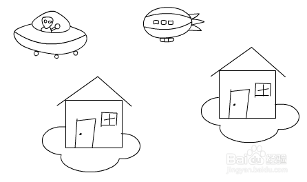 简单5步搞定未来的家园简笔画