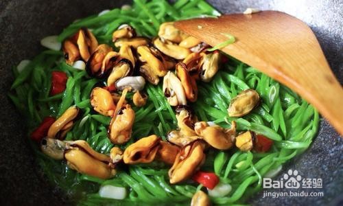 四季豆炒海虹