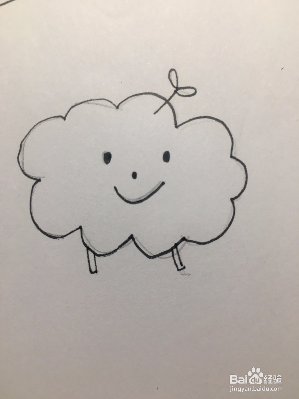 卡爱的卡通云简笔画 卡通云的简单画法 儿童画