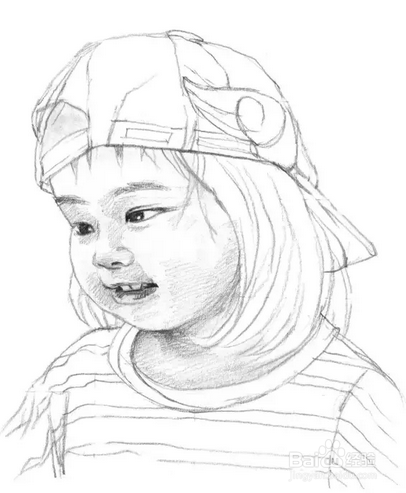 怎么素描画小女孩