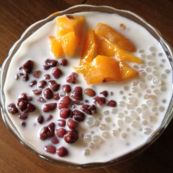 芒果红豆椰汁西米露