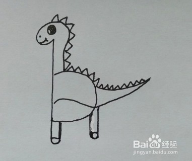 创意简笔画：教你用字母“b”画恐龙