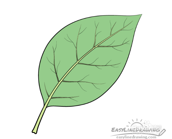 简单的一幅画树叶图片