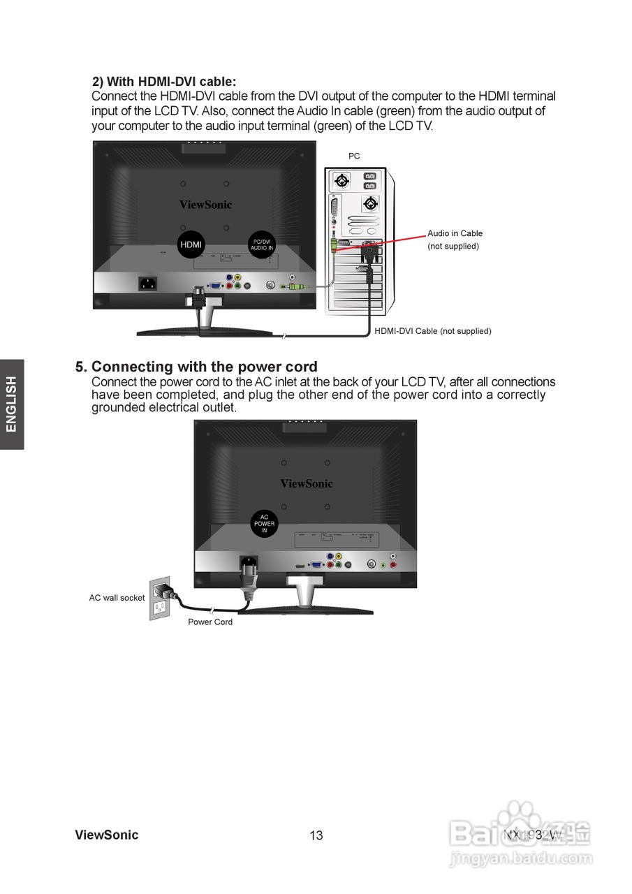 ViewSonic优派NX1932W电视机说明书:[2]