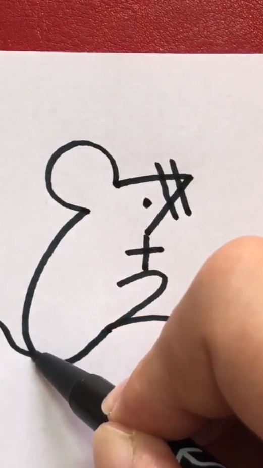 怎么画简笔画“老鼠”