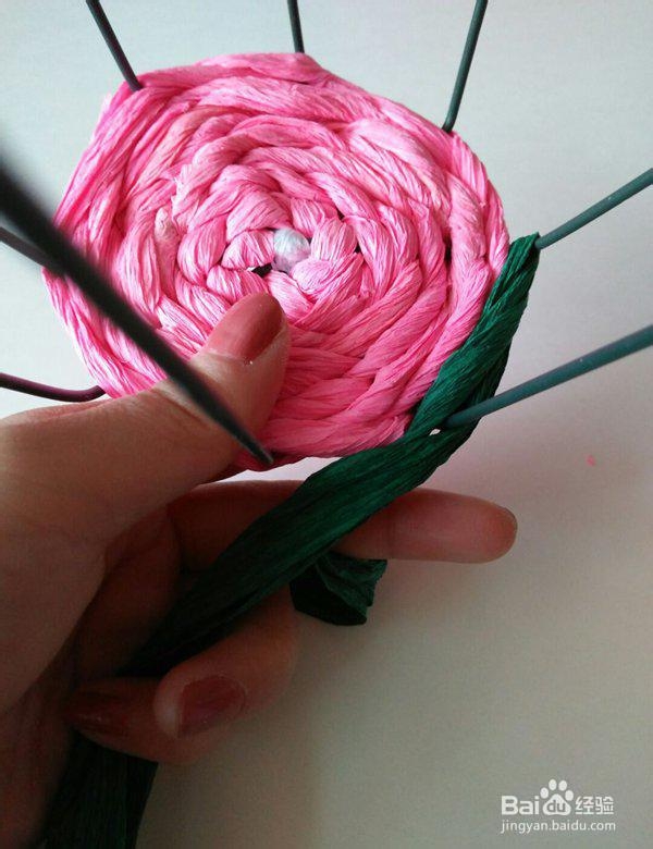 皱纹纸diy彩色手工笔筒