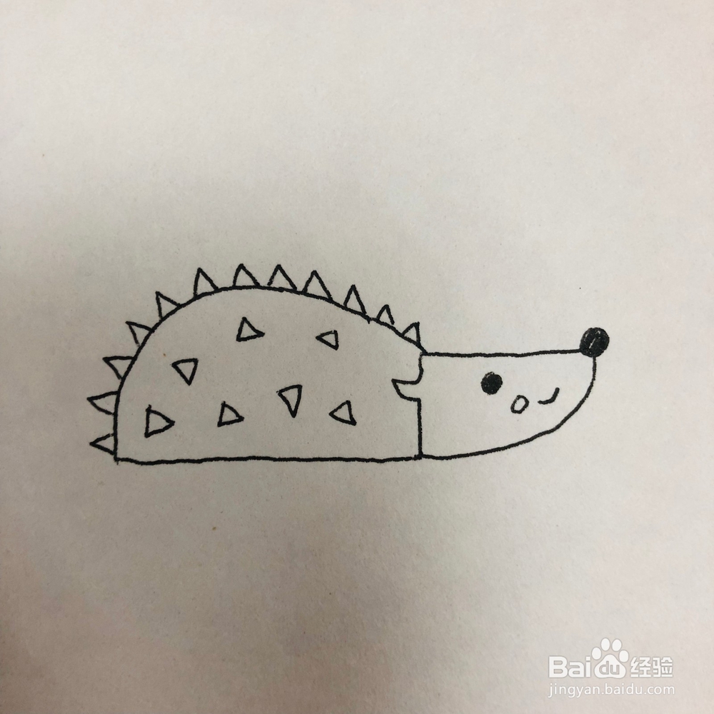 有点迷糊的小刺猬儿童简笔画绘画方法