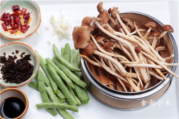干煸茶树菇扁豆