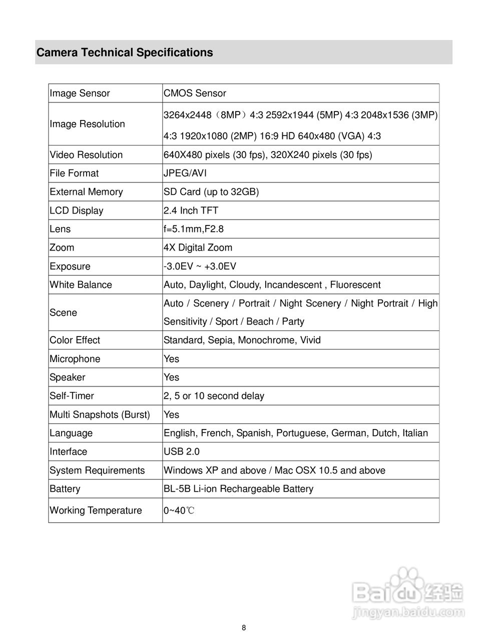 威达Vivitar DVR 805HD数码摄像机使用说明书:[1]