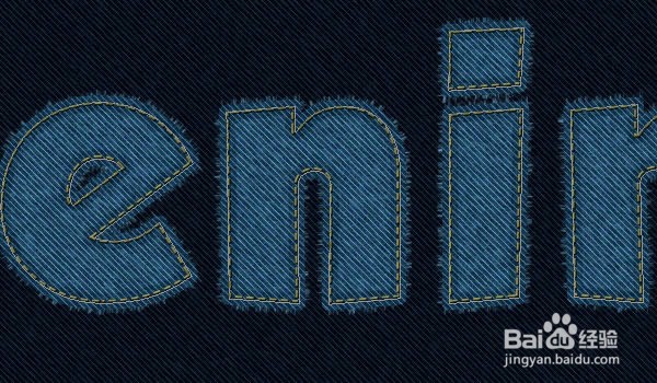 如何在Photoshop中制作缝合牛仔布文字效果