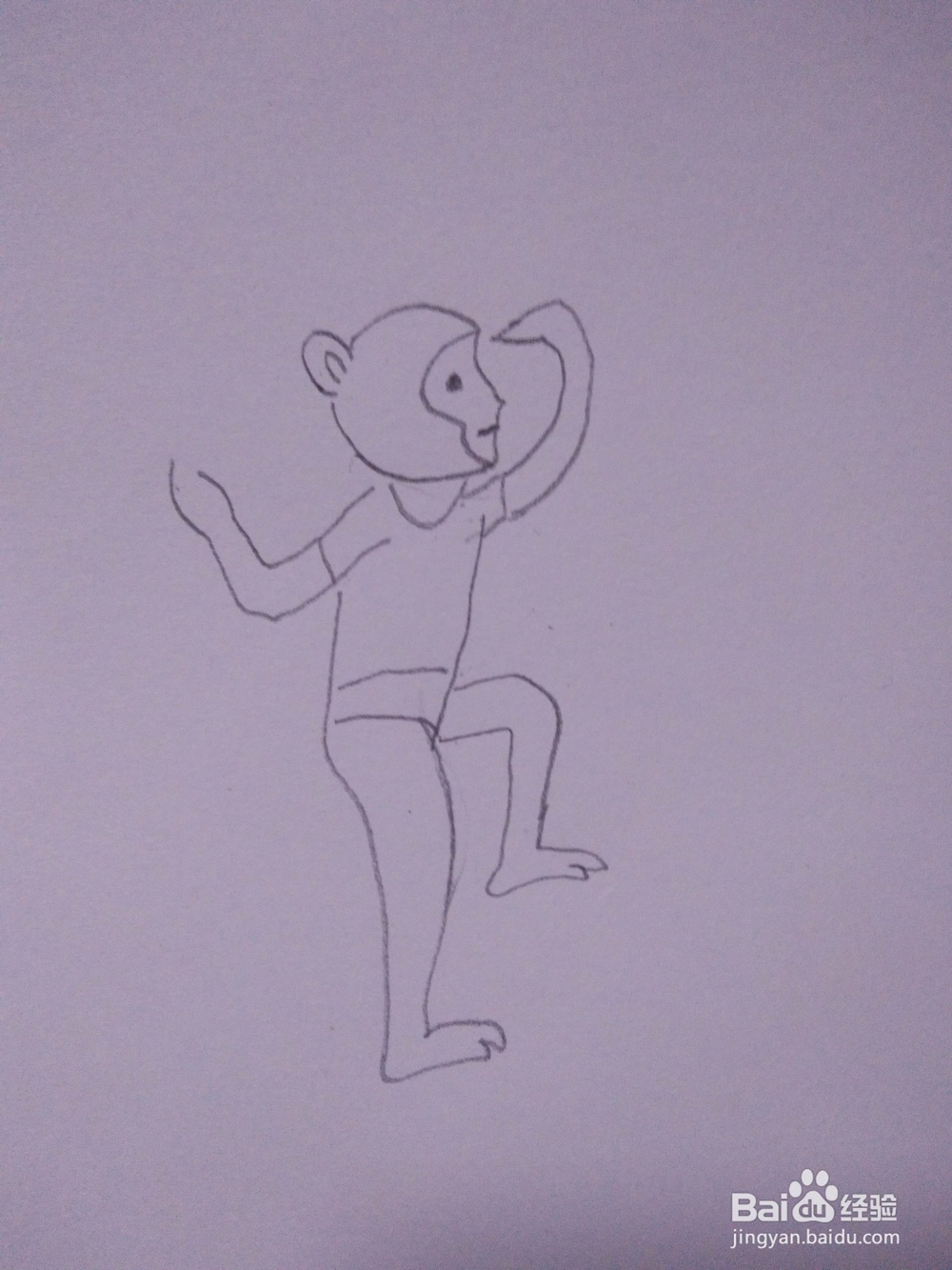 简笔画―如何画猴子骑独轮车简笔画？