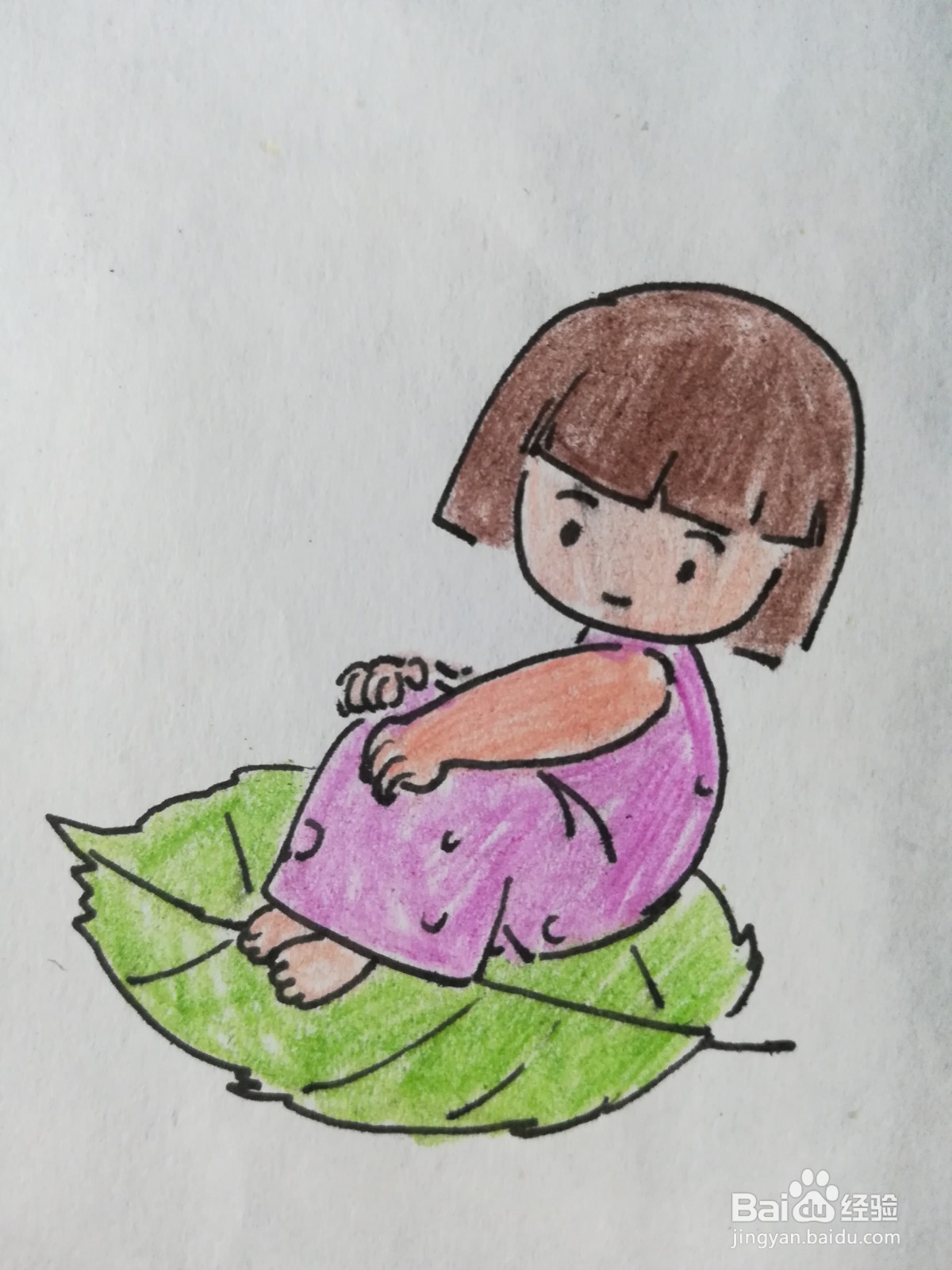 如何画简单的拇指姑娘