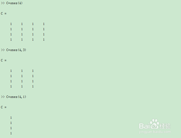 MATLAB特殊矩阵表示法eye、zeros、rand、ones
