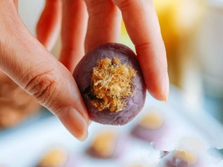 紫甘蓝肉松饼怎么做？