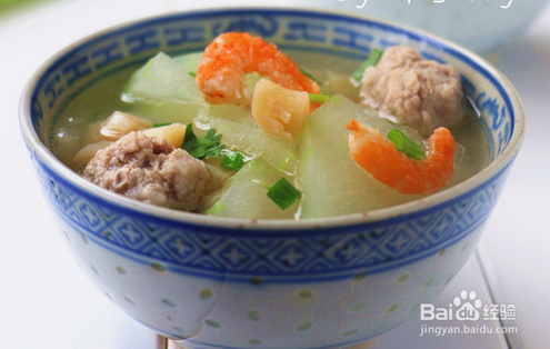 瑶柱肉丸冬瓜汤的做法