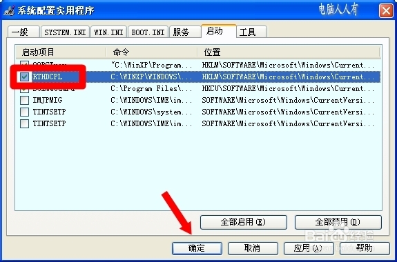 启动项：[3]RTHDCPL
