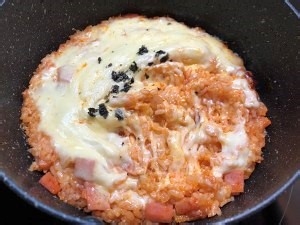 拉丝芝士火腿焗饭的做法