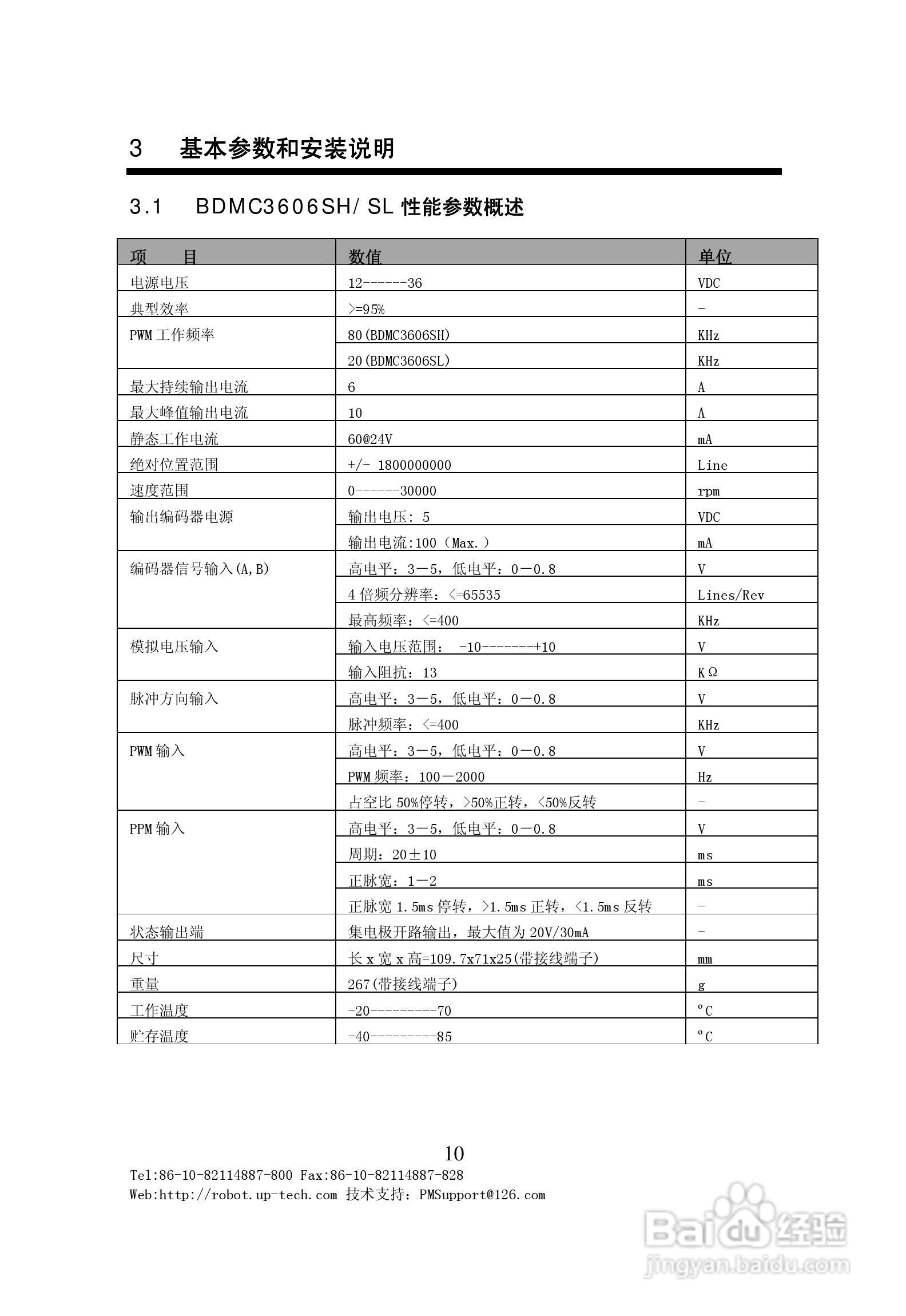 BDMC3606S直流电机伺服驱动器用户手册V1.0:[1]