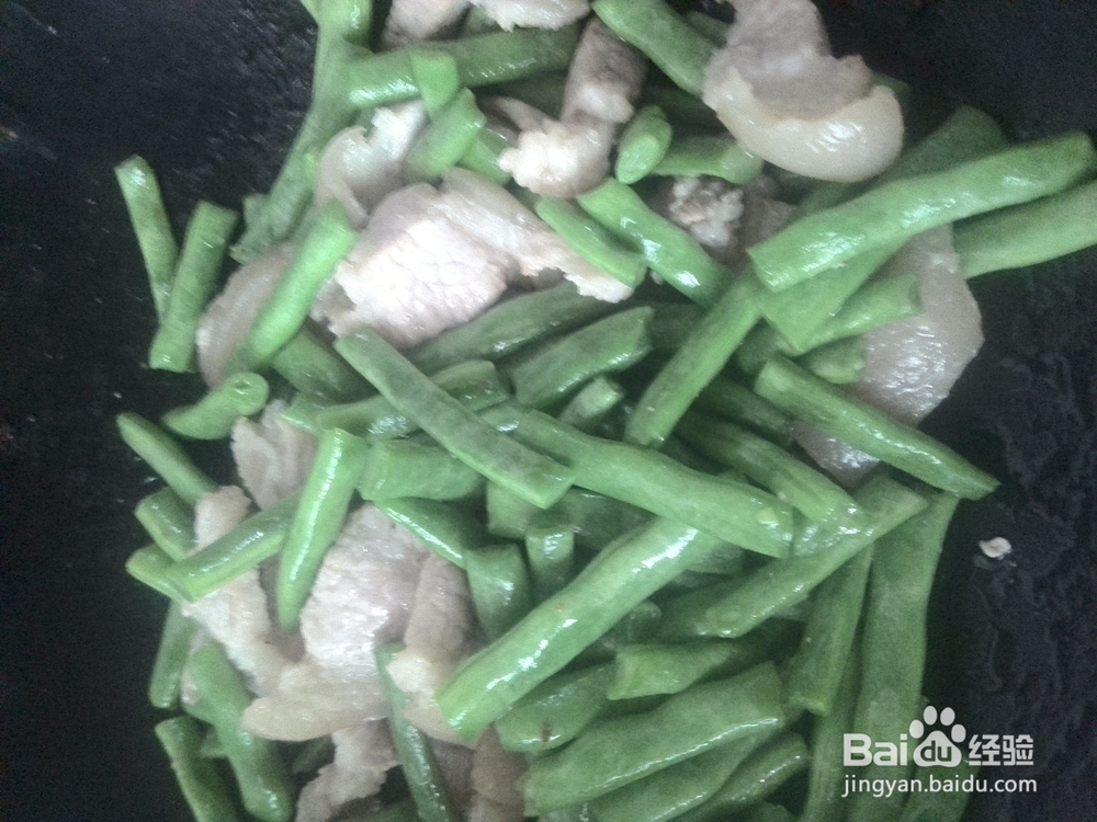 季豆炒猪肉片