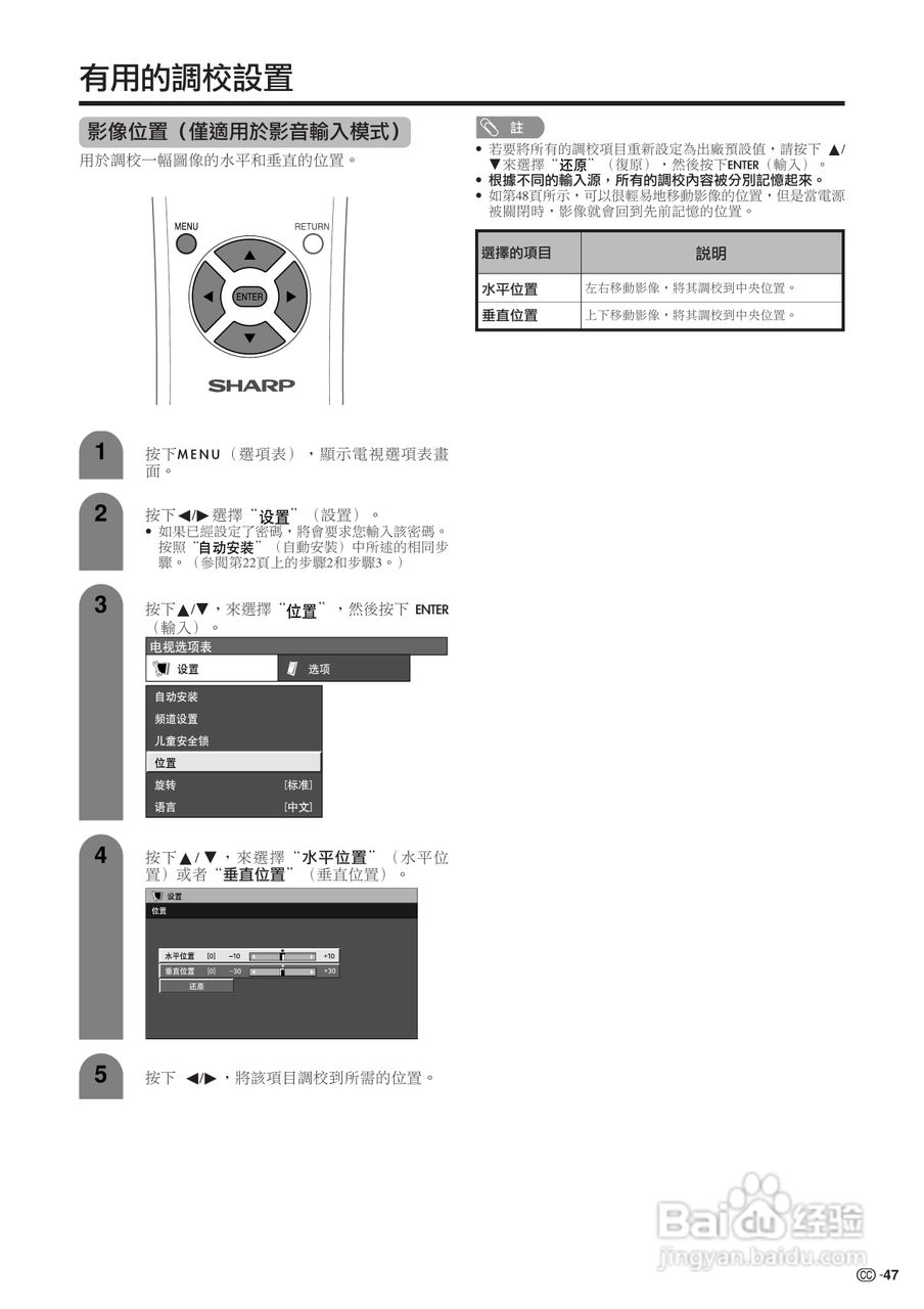声宝LC-37HV4H型液晶电视机说明书:[5]