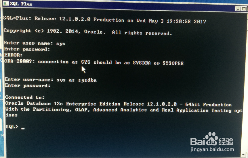 Oracle12c-1版安装连接