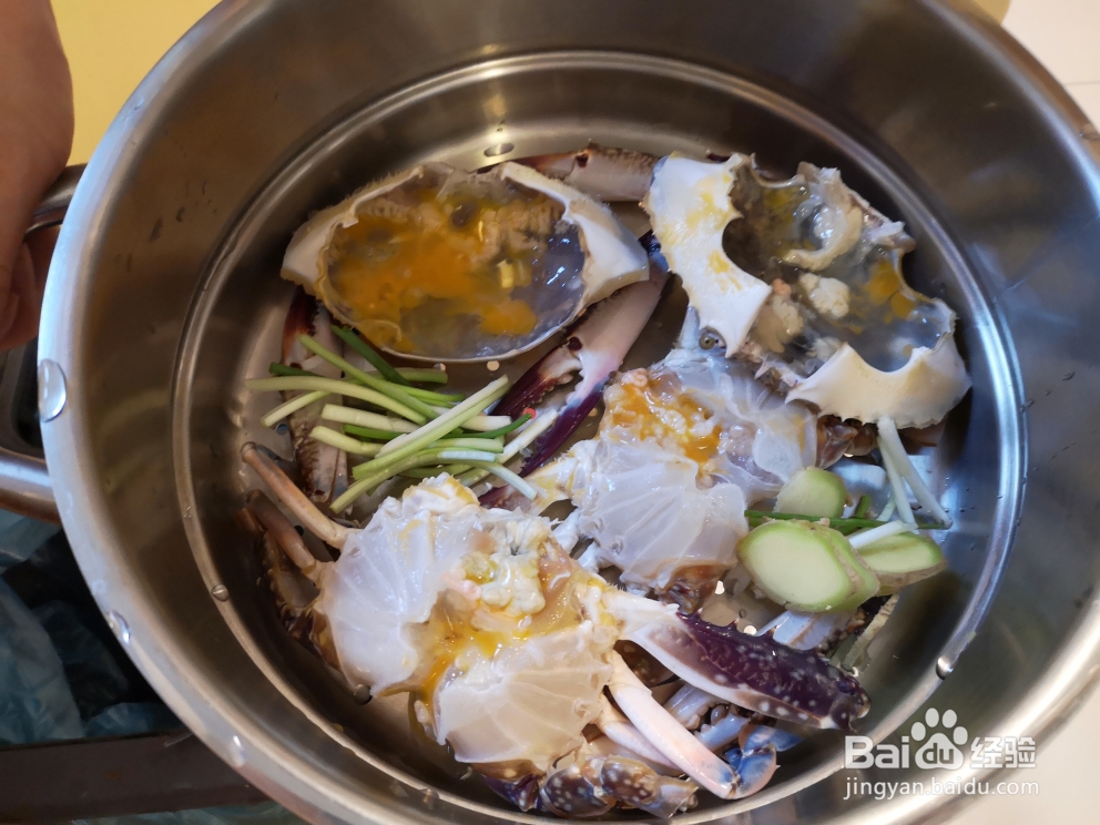 简单快捷的葱姜梭子蟹