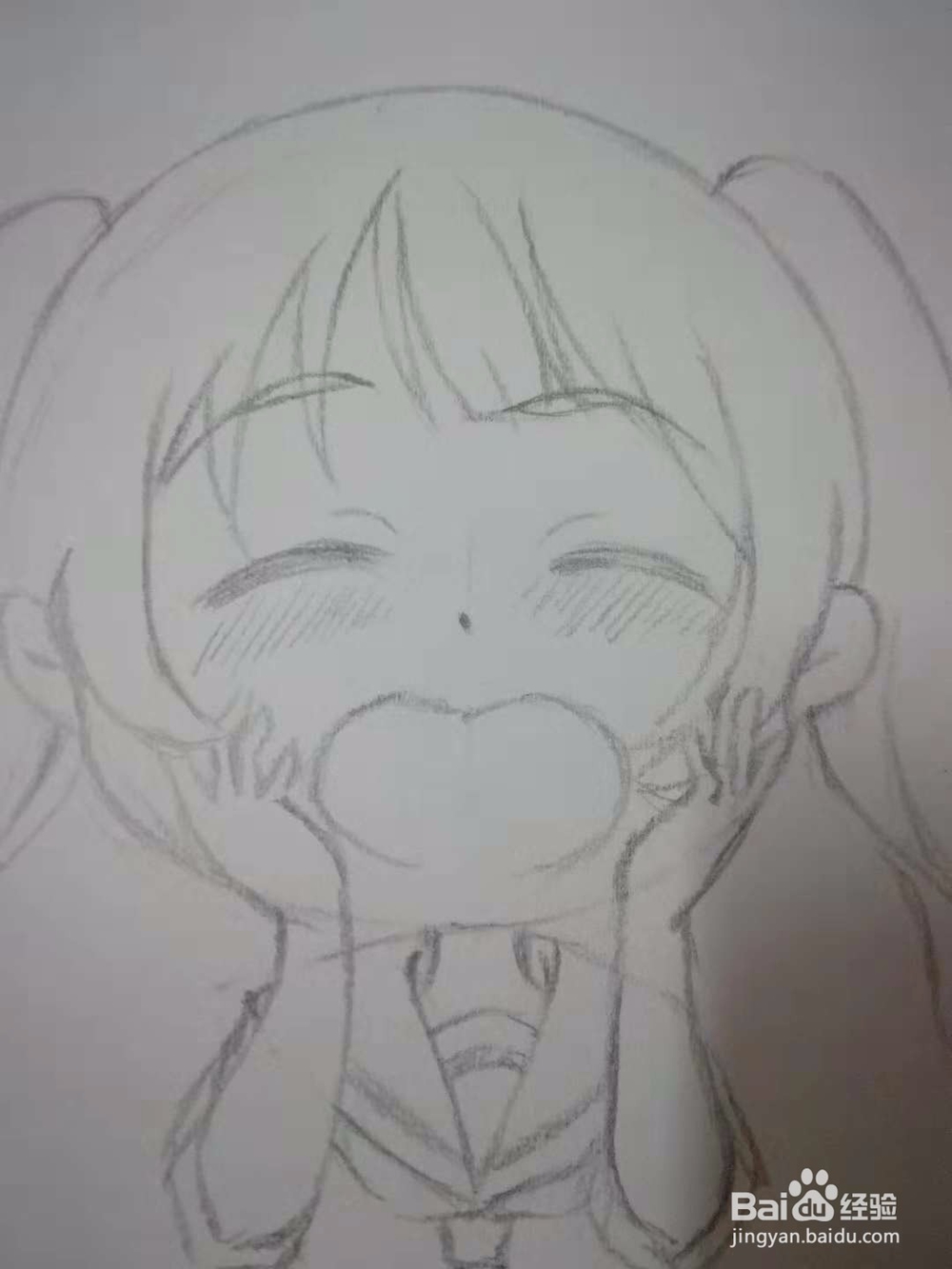 尖叫的3头身Q版漫画水手服少女人物手绘自学教程