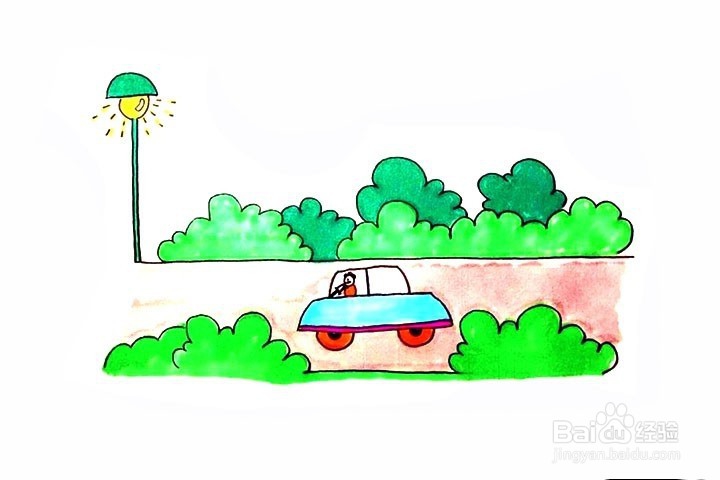 简笔画奔跑的汽车