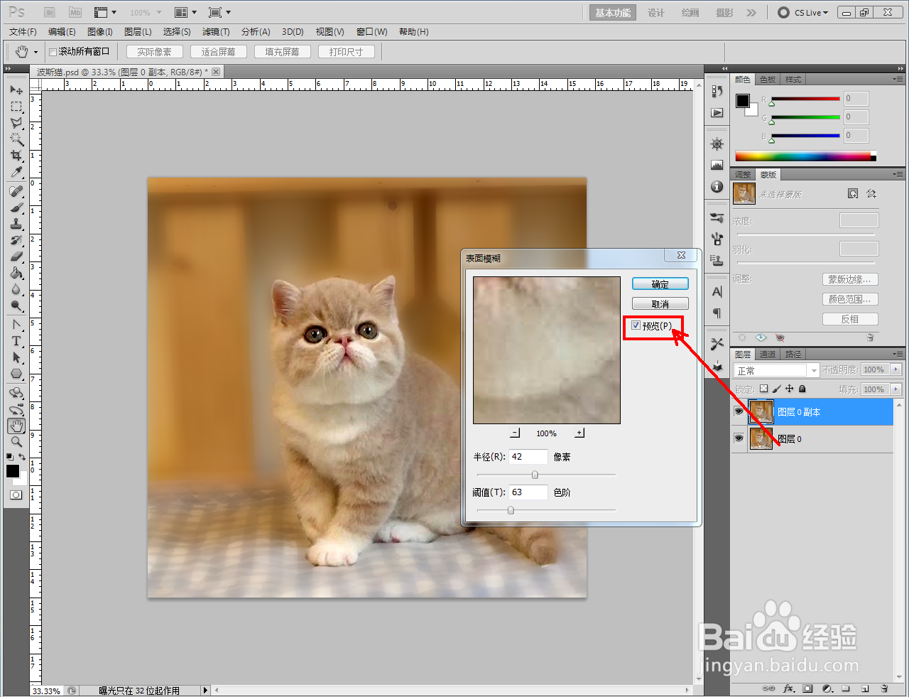 Ps怎么使用表面模糊滤镜