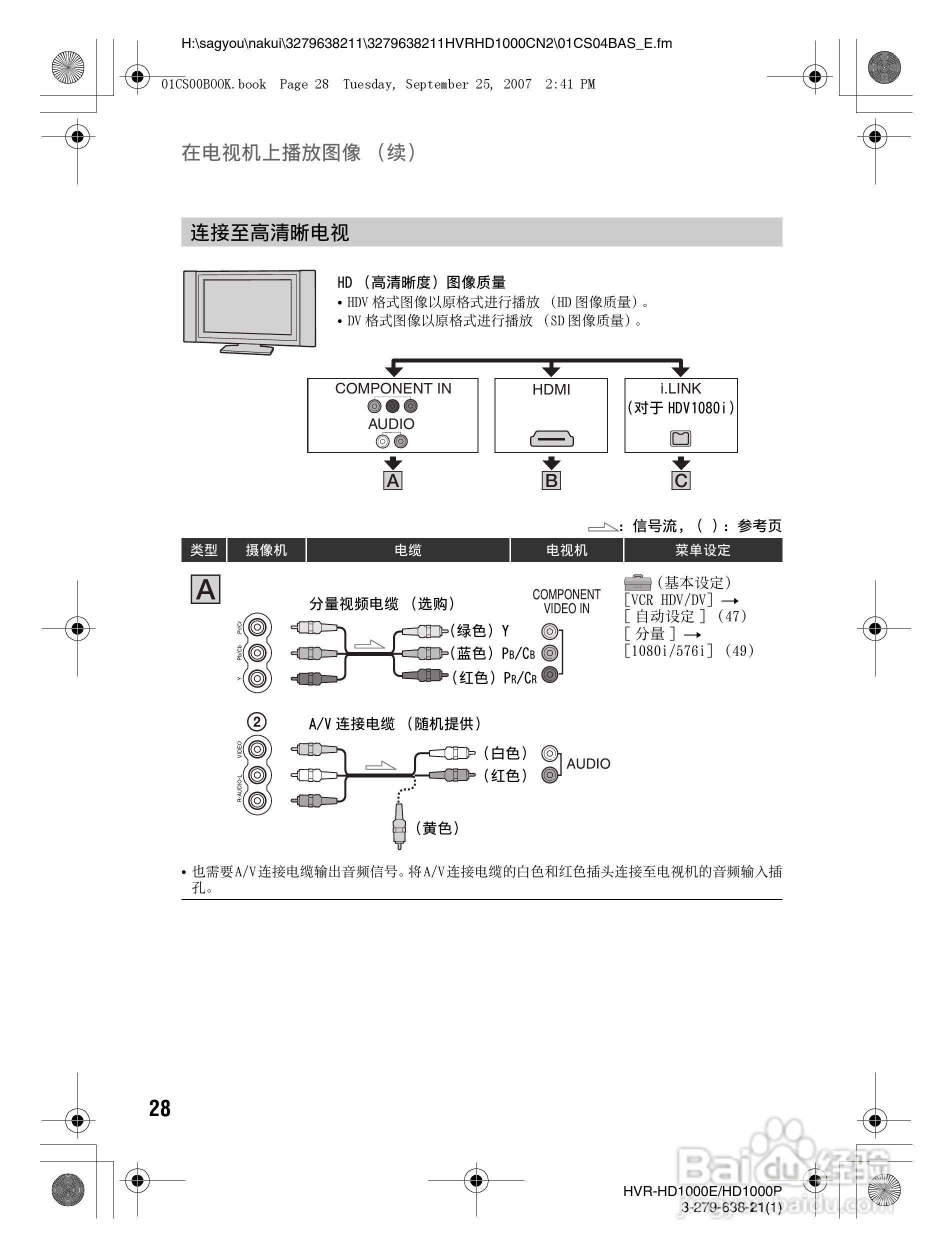 索尼HDR-HD1000P数字摄录一体机使用说明书:[3]